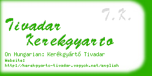 tivadar kerekgyarto business card